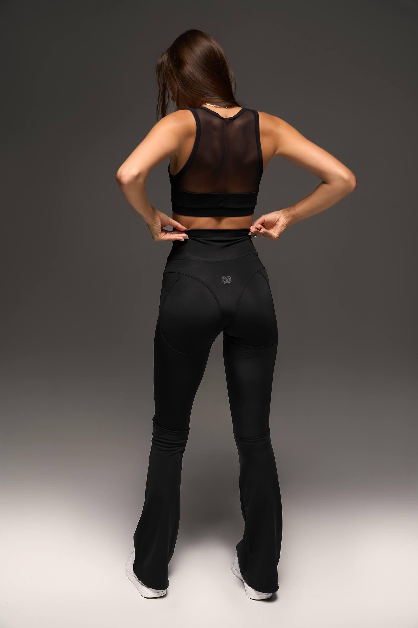 Yoga High Waist Flare  Pants | Sculpting Activewear Leggings , Black