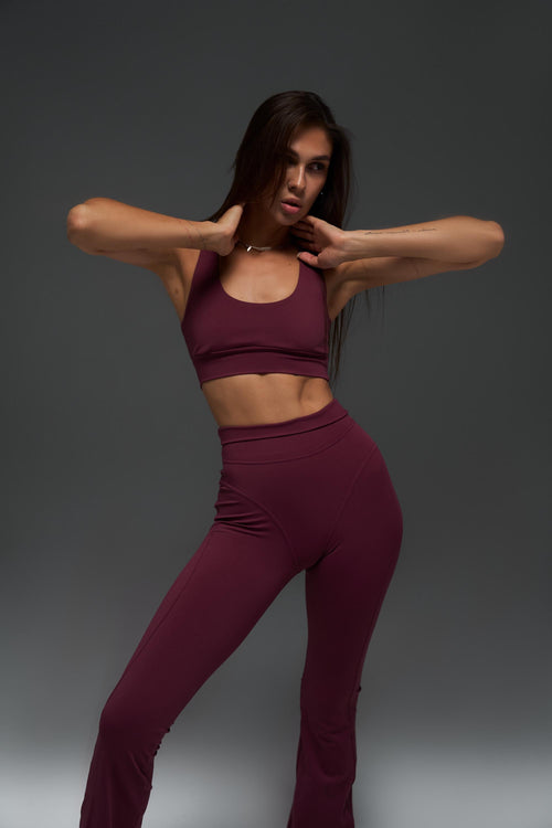 Open Back Bra Top — Dark Cherry