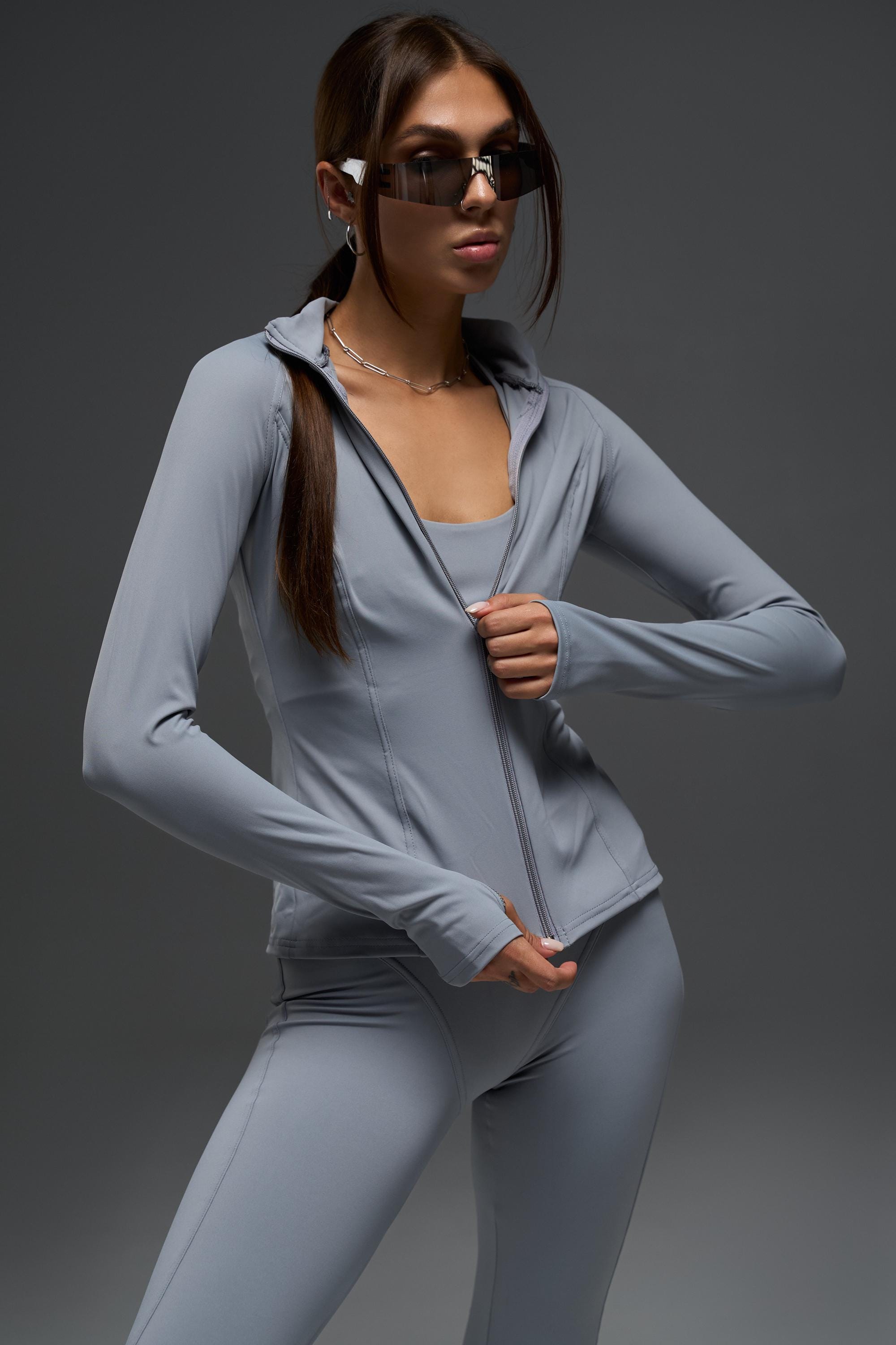 Zip Up Rashguard Top | Sculpting Activewear, Minimalist Yoga Jacket