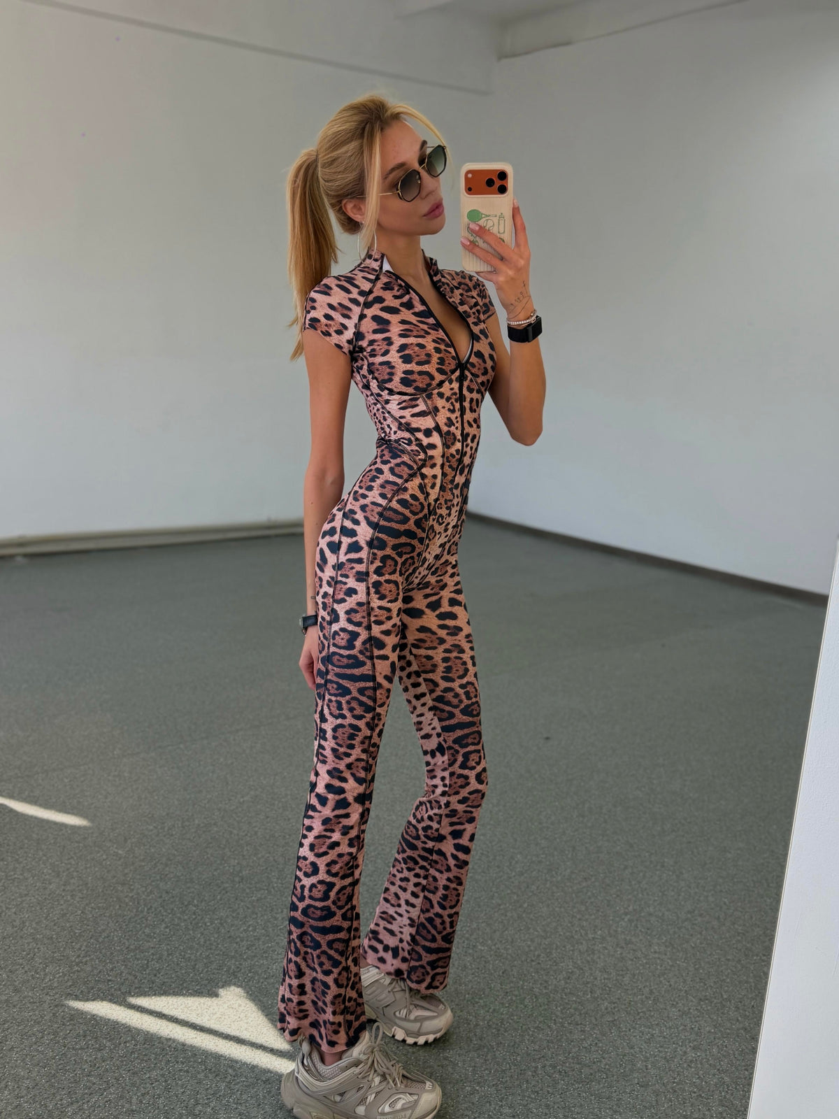 LEO FLARE Jumpsuit — Leopard Print