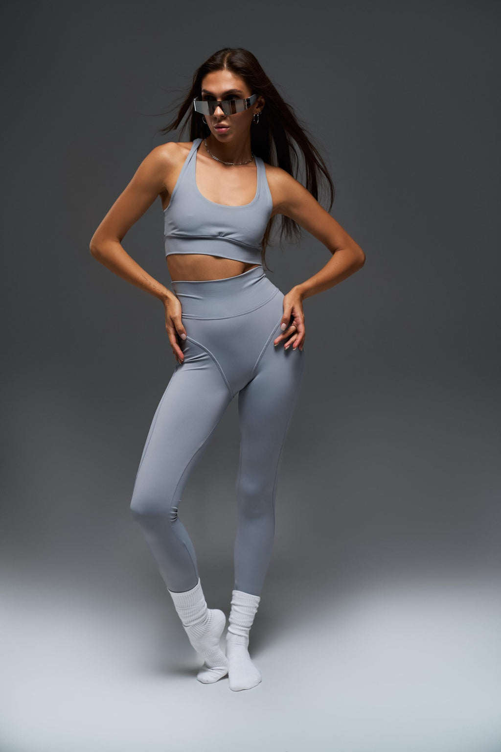High Waist Yoga Leggings | Sculpting Activewear, Light gray