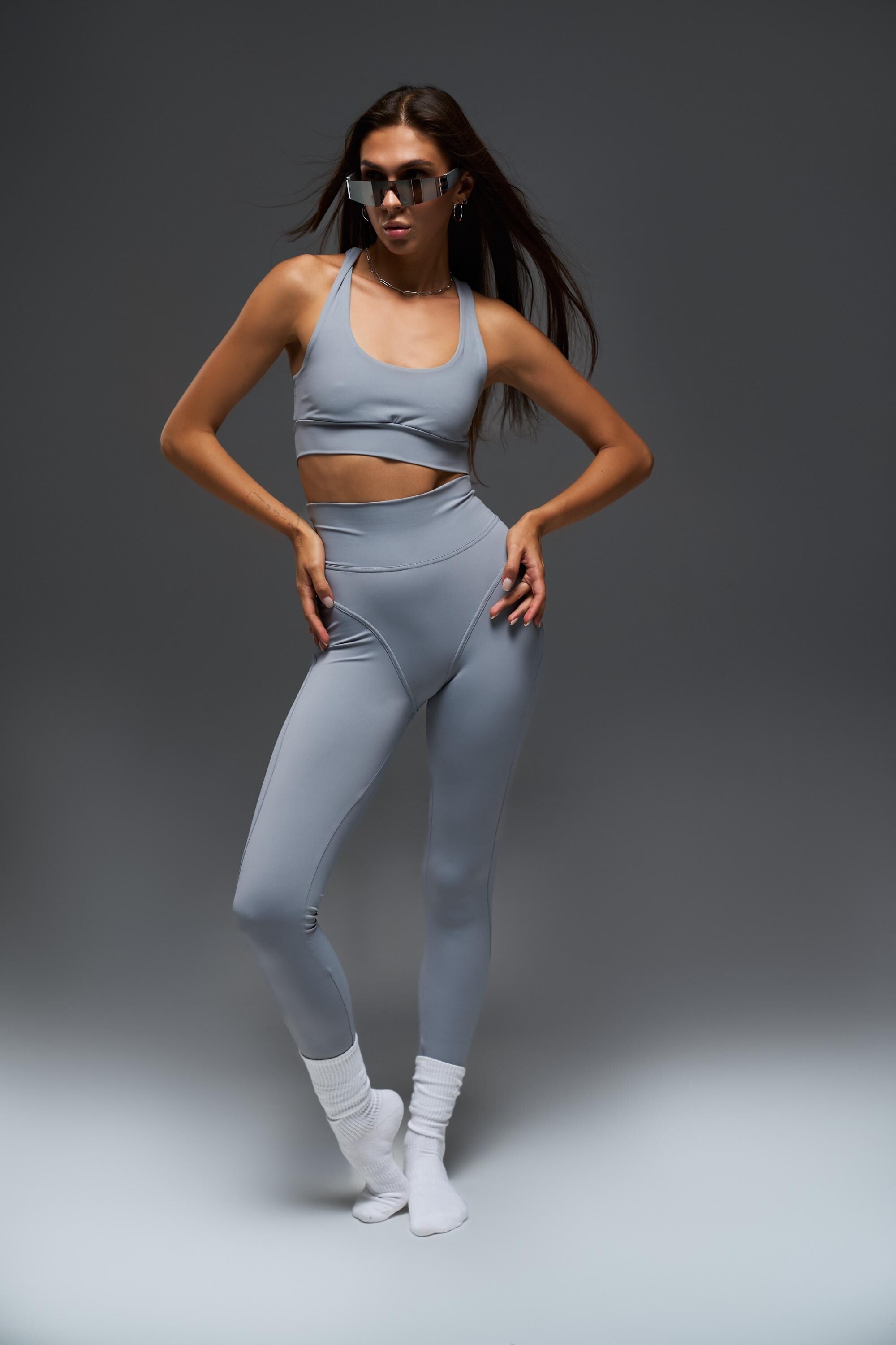 High Waist Yoga Leggings | Sculpting Activewear, Light gray