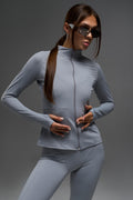 Zip Up Rashguard Top | Sculpting Activewear, Minimalist Yoga Jacket