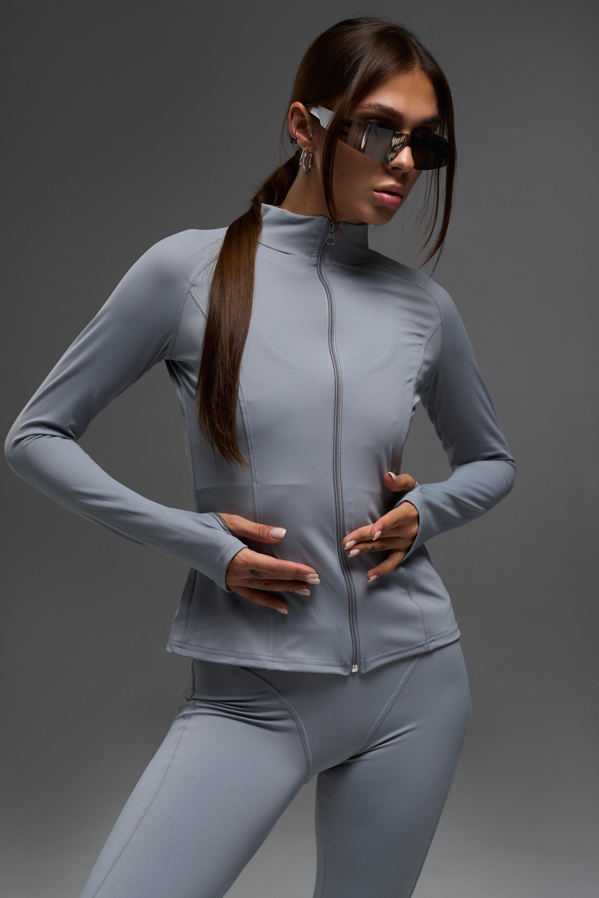 Zip Up Rashguard Top | Sculpting Activewear, Minimalist Yoga Jacket